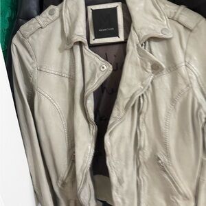 Women's Beige Leather Jacket
